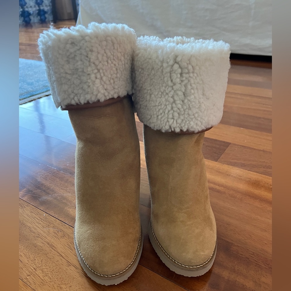 Isabel Marant Never Worn Totam Shearling-Lined Ankle Boots
